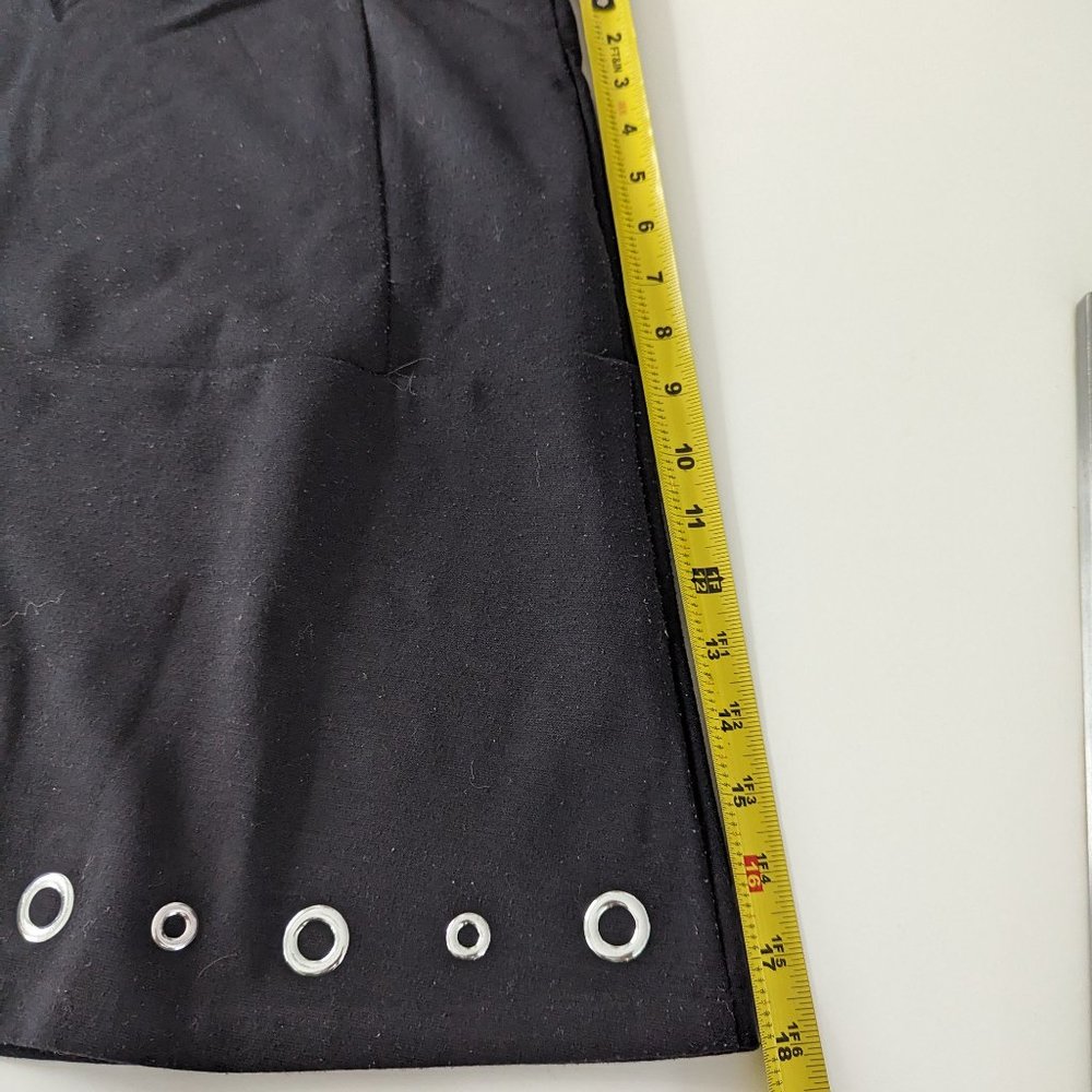 Michael Kors Black Mini Skirt with Silver Grommet Border - Picture 4 of 7